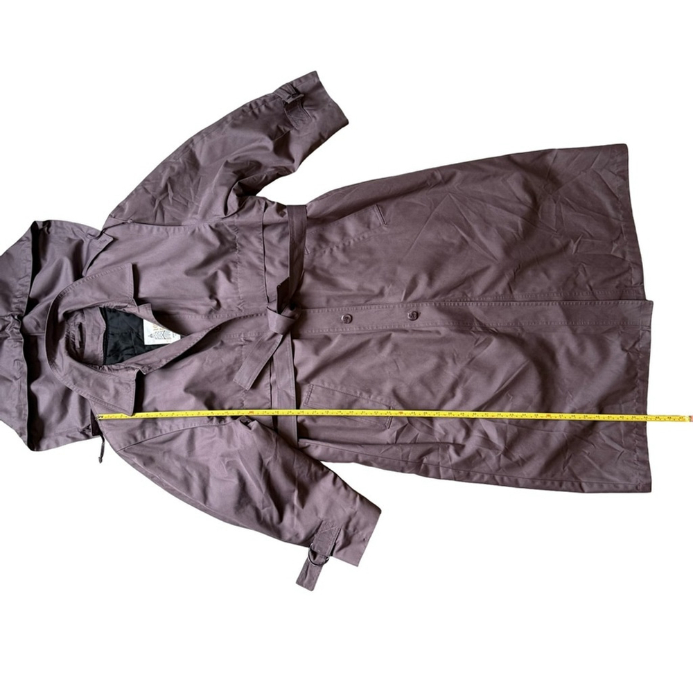 London Fog Mauve Quilted Trench Coat Size 14P Rare Colour Vintage 70s-80s - Picture 5 of 16
